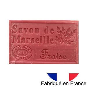 Marseille soap with organic olive oil, strawberry scent